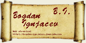 Bogdan Ignjačev vizit kartica
